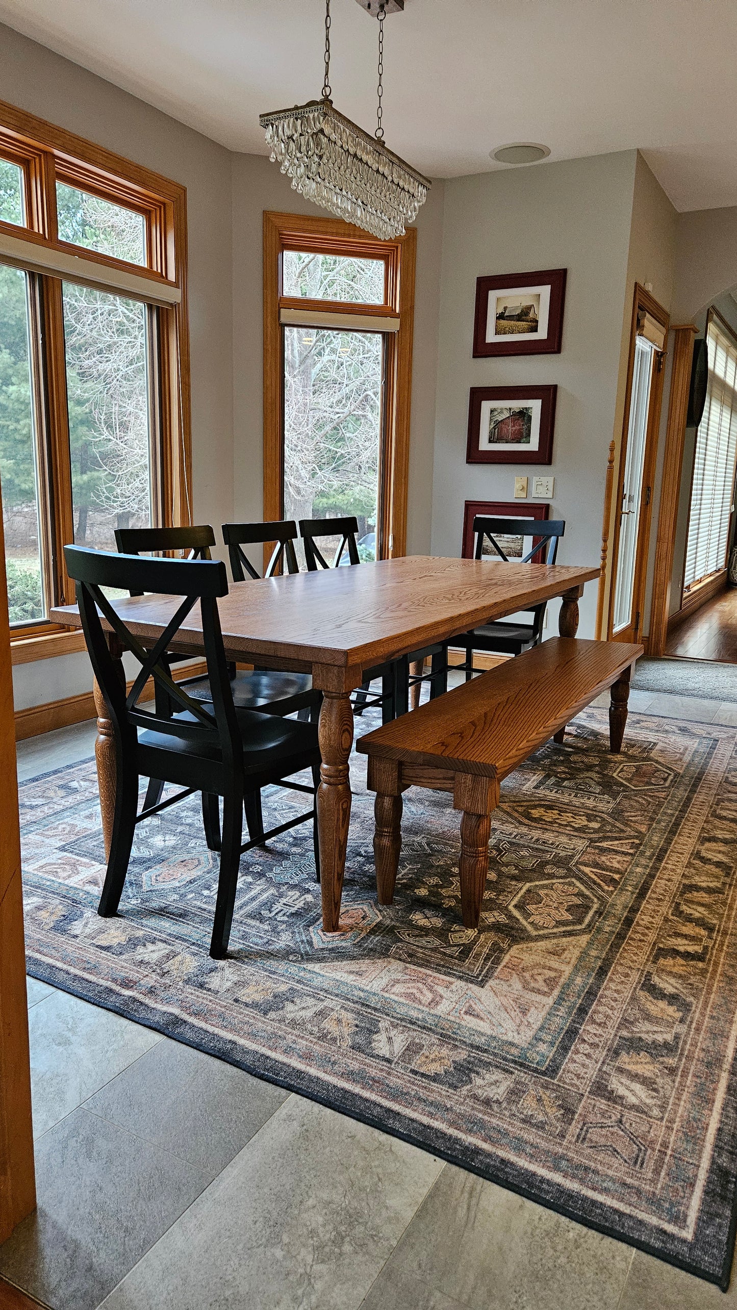 36"W 7.5ft long Red Oak - English Chestnut